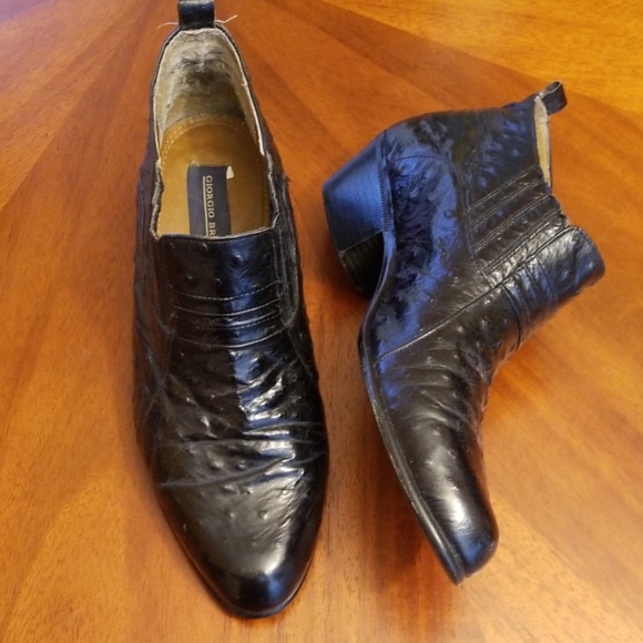 Giorgio Brutini faux ostrich heeled dress shoe